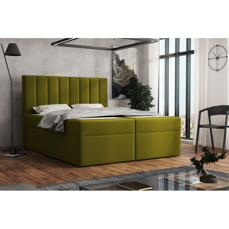 Čalúnená posteľ boxspring 160x200 SAMANTA - zelená