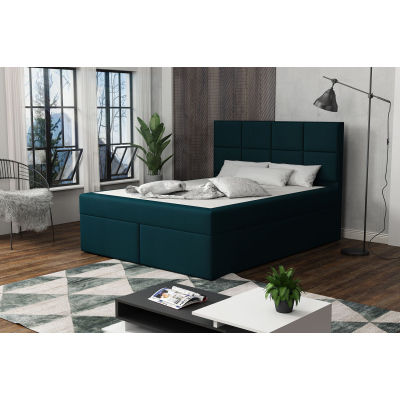 Čalúnená posteľ s prešívaním 140x200 BEATRIX - modrá 3