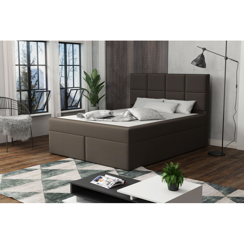 Čalúnená posteľ s prešívaním 180x200 BEATRIX - hnedá 3