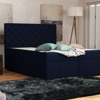 Elegantní čalouněná postel 140x200 ALLEFFRA - modrá 4