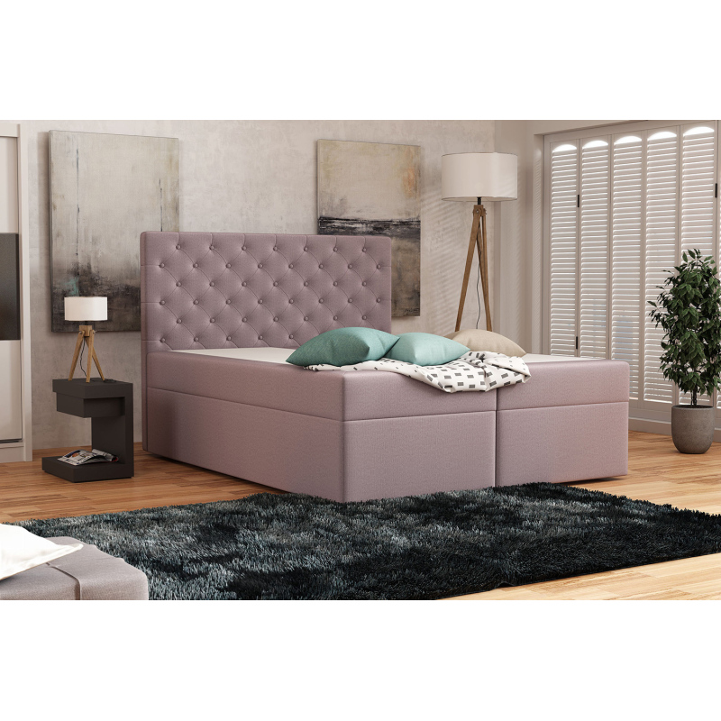 Elegantná čalúnená posteľ 180x200 ALLEFFRA - ružová 2