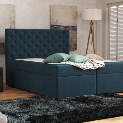 Elegantná čalúnená posteľ 180x200 ALLEFFRA - modrá 5