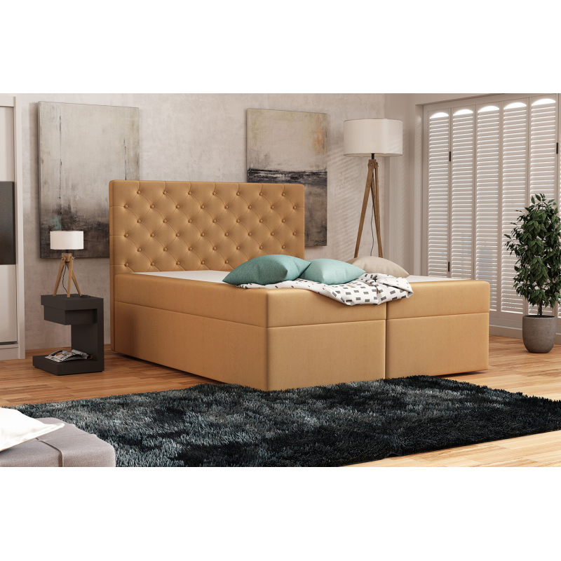 Elegantní čalouněná postel 160x200 ALLEFFRA - béžová 5