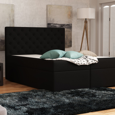Elegantná čalúnená posteľ 180x200 ALLEFFRA - čierna