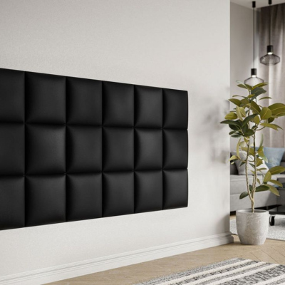 Čalúnený nástenný panel 30x30 PAG - čierna eko koža