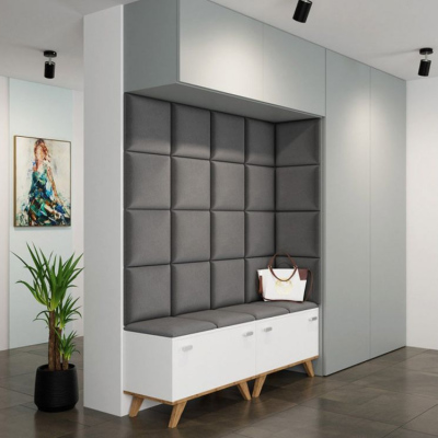 Čalúnený nástenný panel 30x30 PAG - šedý
