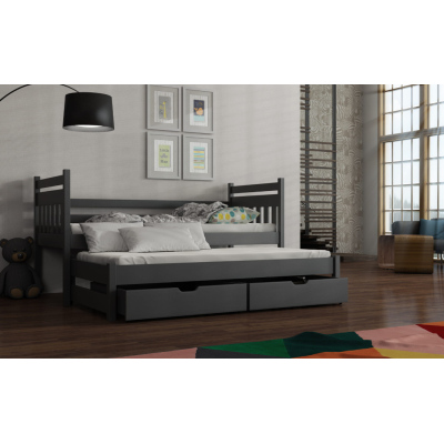 Detská posteľ s prístelkou 90x200 DEBRA - grafit
