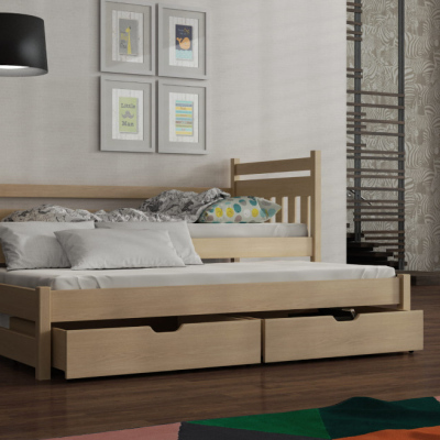 Detská posteľ s prístelkou 90x200 DEBRA - borovica