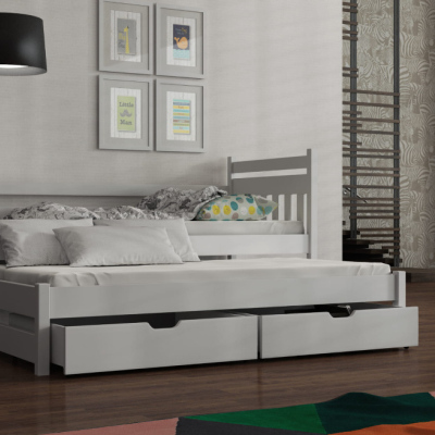 Detská posteľ so zásuvkami 90x190 DEBRA - biela