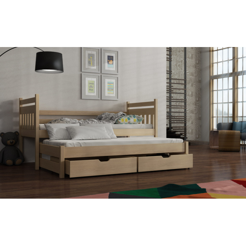 Detská posteľ so zásuvkami 90x190 DEBRA - borovica