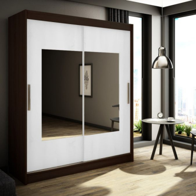 Skriňa do spálne v šírke 150 cm TRIXIE - wenge / biela