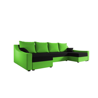 Elegantná sedacia súprava do U OMNIA - zelená / čierna