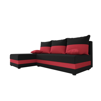 Moderná rohová sedačka HORTENZIE - čierna / červená