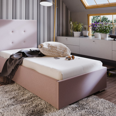 Jednolôžková posteľ 90x200 FLEK 1 - ružová