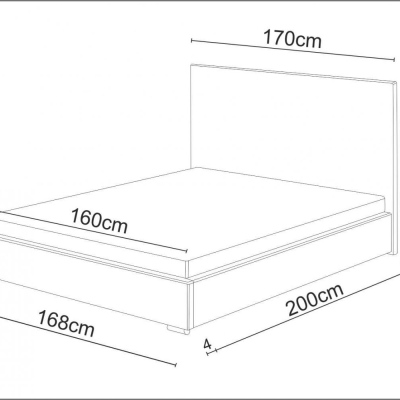 Manželská posteľ 160x200 FLEK 3 - čierna