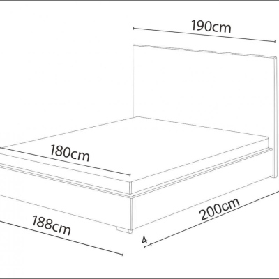 Manželská posteľ 180x200 FLEK 1 - žlto-zelená