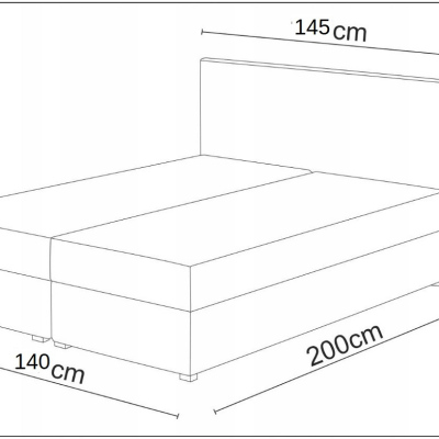 Manželská posteľ z ekokože s úložným priestorom 140x200 LUDMILA - hnedá / sivá