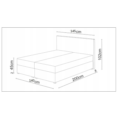 Manželská posteľ z ekokože s úložným priestorom 140x200 LUDMILA - hnedá / sivá