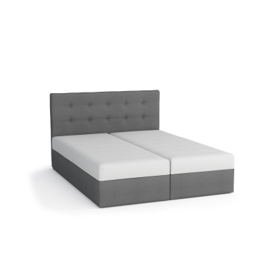 Manželská posteľ z ekokože s úložným priestorom 180x200 LUDMILA - hnedá / sivá