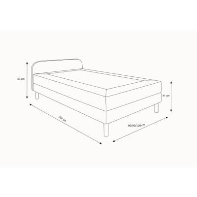 Posteľ pre tínedžerov 120x200 HENRYK 2 - béžová