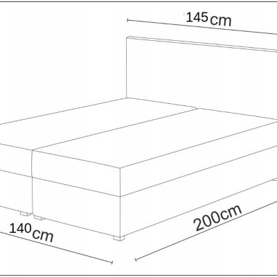 Manželská posteľ 140x200 HENIO - čierna