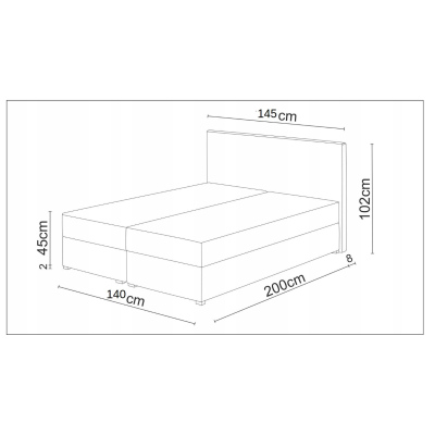 Manželská posteľ 140x200 HENIO - béžová