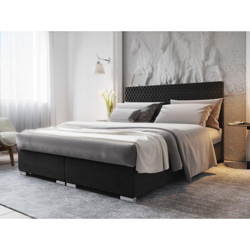 Manželská posteľ 160x200 HENIO - čierna