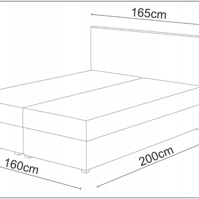 Manželská posteľ 160x200 HENIO - čierna