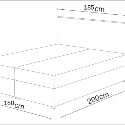 Manželská posteľ 180x200 HENIO - čierna