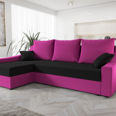 Pohodlná sedačka OMNIA - ružová / čierna