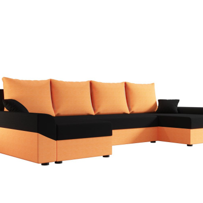 Elegantná sedacia súprava do U DAGMAR - oranžová / čierna