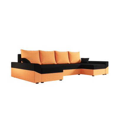 Elegantná sedacia súprava do U DAGMAR - oranžová / čierna