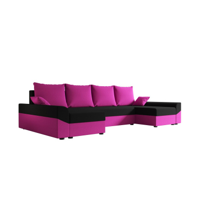 Elegantná sedacia súprava do U DAGMAR - ružová / čierna