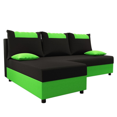 Rohová sedacia súprava SANVI - čierna / zelená