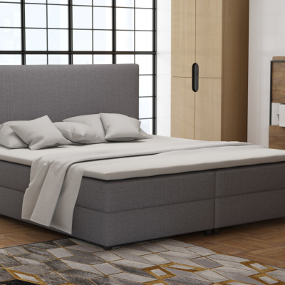 Boxspringová posteľ 140x200 s nožičkami 5 cm CYRILA - šedá