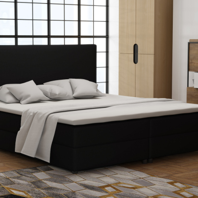 Boxspringová posteľ 140x200 s nožičkami 5 cm CYRILA - čierna