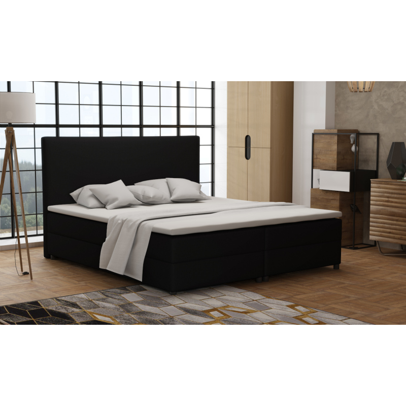 Boxspringová posteľ 140x200 s nožičkami 5 cm CYRILA - čierna
