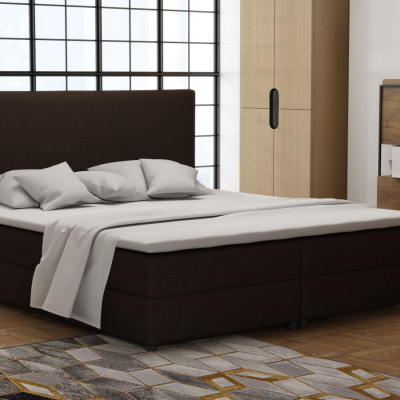 Boxspringová posteľ 140x200 s nožičkami 5 cm CYRILA - hnedá