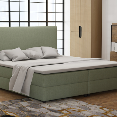 Boxspringová posteľ 140x200 s nožičkami 5 cm CYRILA - zelená
