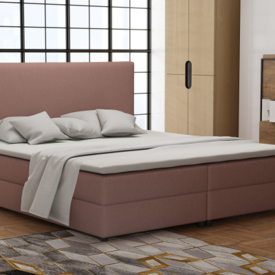 Boxspringová posteľ 140x200 s nožičkami 5 cm CYRILA - ružová