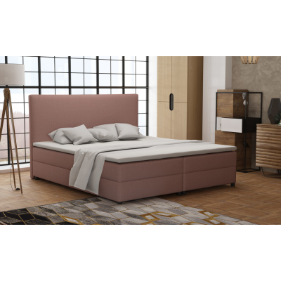 Boxspringová posteľ 140x200 s nožičkami 5 cm CYRILA - ružová