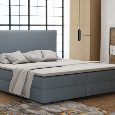 Boxspringová posteľ 140x200 s nožičkami 5 cm CYRILA - modrá