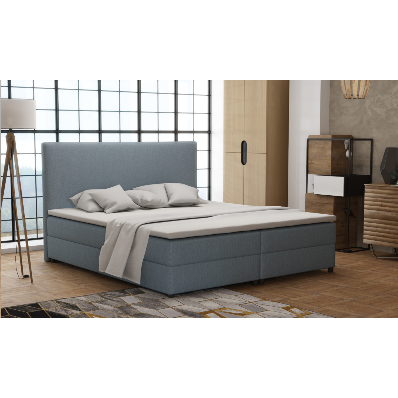 Boxspringová posteľ 140x200 s nožičkami 5 cm CYRILA - modrá