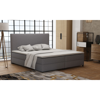 Boxspringová posteľ 180x200 s nožičkami 5 cm CYRILA - šedá