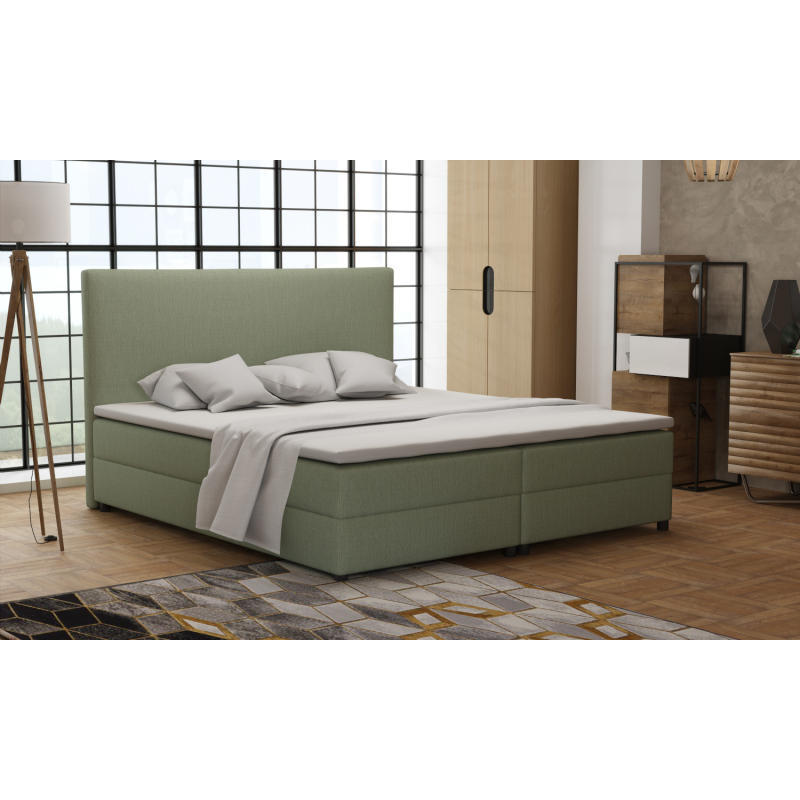 Boxspringová posteľ 180x200 s nožičkami 5 cm CYRILA - zelená