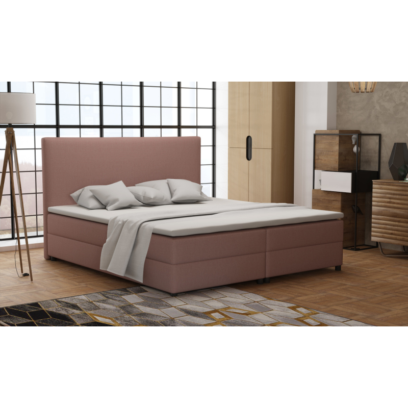 Boxspringová posteľ 180x200 s nožičkami 5 cm CYRILA - ružová