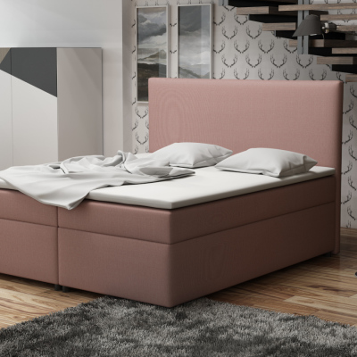 Boxspringová posteľ 140x200 s nožičkami 5 cm MIRKA - ružová