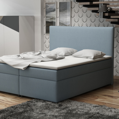Boxspringová posteľ 140x200 s nožičkami 5 cm MIRKA - modrá