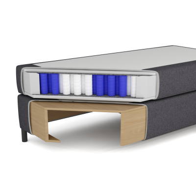 Čalúnená manželská posteľ 140x200 s nožičkami 12 cm MIRKA - modrá