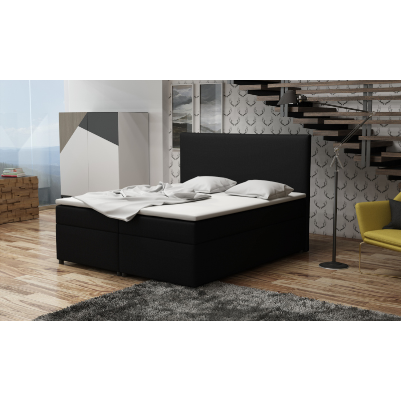 Boxspringová posteľ 160x200 s nožičkami 5 cm MIRKA - čierna